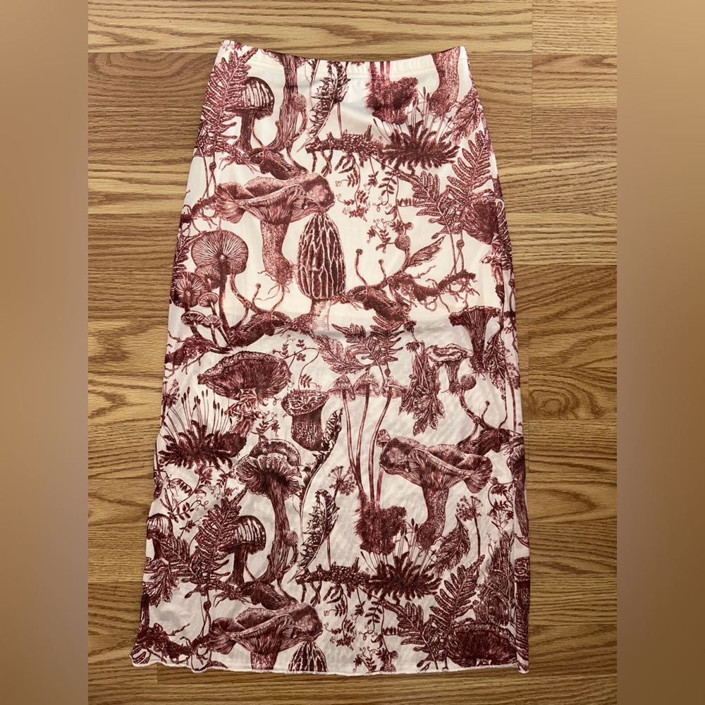Mushroom Print Skirt